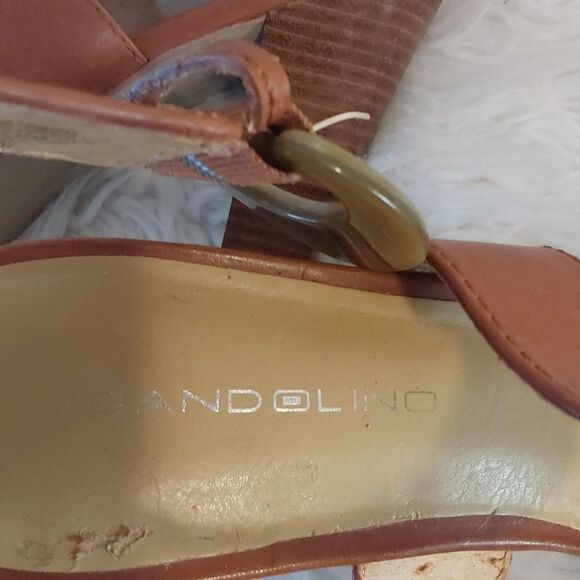 - Bandolino Leather Strap Open Toe High Heels - Picture 8 of 11